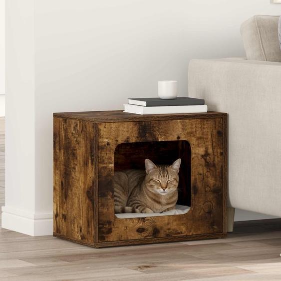 Maison pour chat Chêne fumé 51 x 30 x 42,5 cm Bois dingénierie
