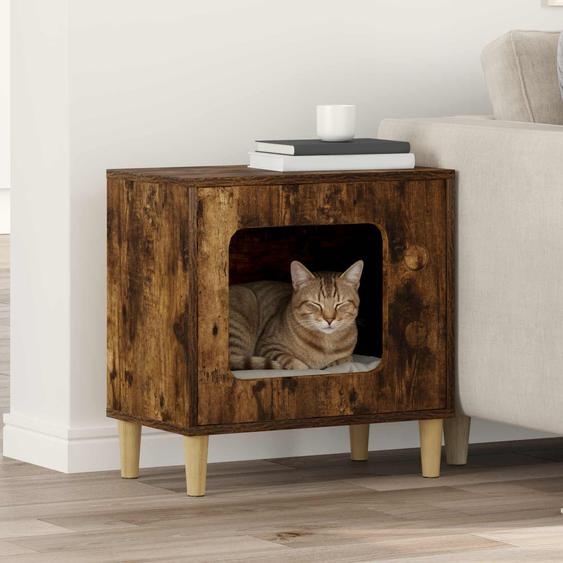Maison pour chat Chêne fumé 51 x 30 x 52 cm Bois dingénierie