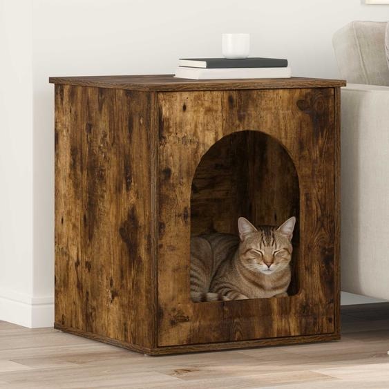 Maison pour chat Chêne fumé 53 x 52 x 62 cm Bois dingénierie