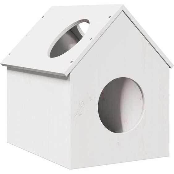 Maison pour chats Blanc 41x50x50 cm Pin massif