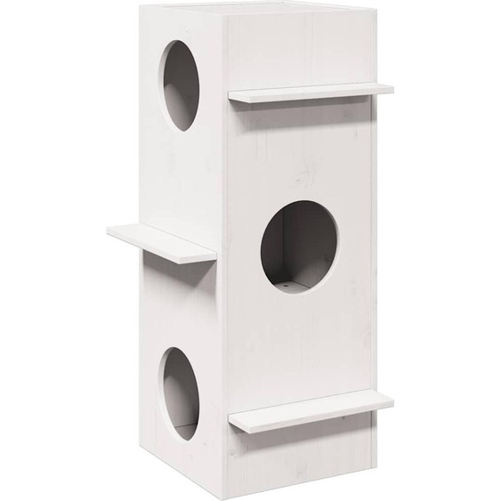 Maison pour chats Blanc 43x43x90 cm Pin massif