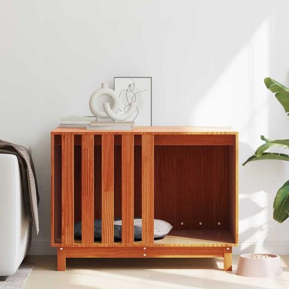 Maison pour Chiens Brun cire 90 x 60 x 67 cm Pin massif