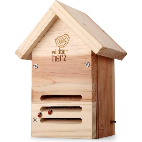 Maison pour coccinelles Wildtier Herz, résistante aux intempéries et non traitée, en bois massif - Produit de deuxième choix, état