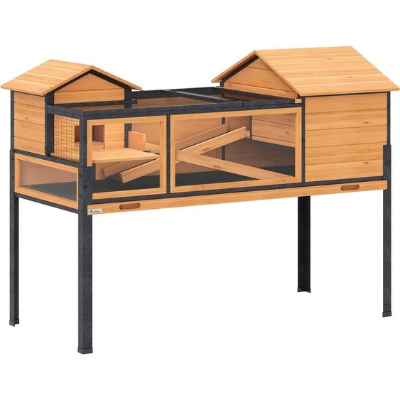 Maison pour tortues, 2 pièces, 2 niveaux, bois et acier