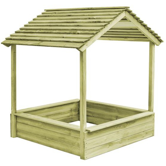 Maisonnette dextérieur avec bac à sable 128x120x145 cm Pin