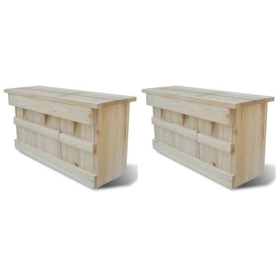 Maisons pour moineau 2 pcs Bois 44 x 15,5 x 21,5 cm
