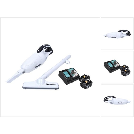 Makita DCL 181 FRFW Aspirateur sans fil 18V blanc + 2x Batteries 3,0Ah + Chargeur