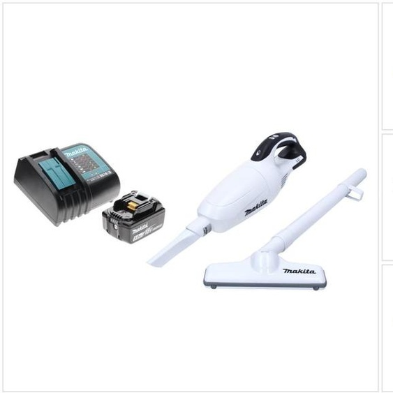 Makita DCL 181 FRT1 W Aspirateur sans fil 18 V blanc + 1x Batterie 5,0 Ah + Chargeur