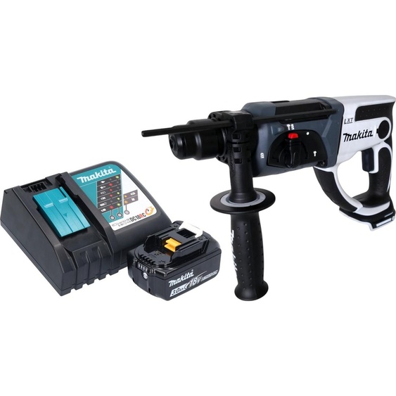 Marteau perforateur sans fil Makita DHR 202 RF1W 18 V 20 mm 2,0 J blanc + 1 batterie 3,0 Ah + chargeur