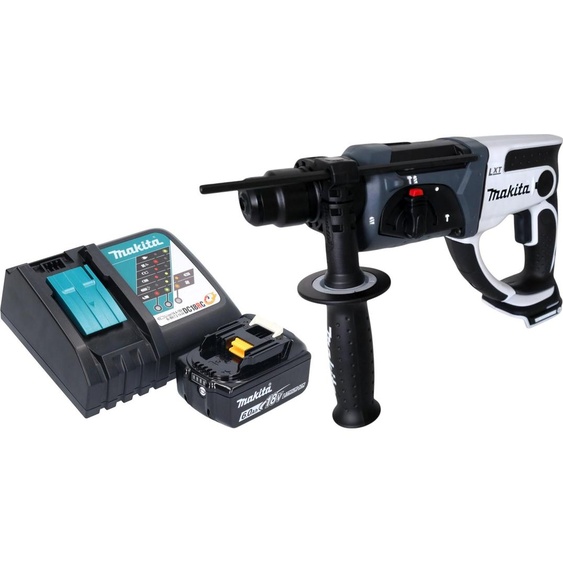 Marteau perforateur sans fil Makita DHR 202 RG1W 18 V 20 mm 2,0 J blanc + 1 batterie 6,0 Ah + chargeur