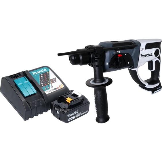 Marteau perforateur sans fil Makita DHR 202 RT1W 18 V 20 mm 2,0 J blanc + 1 batterie 5,0 Ah + chargeur