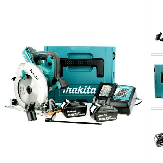 Makita DHS 710 RTJ 36 V scie circulaire manuelle sans fil Li-Ion 190 mm en Makpac avec insert + chargeur + 2x batterie 5,0 Ah