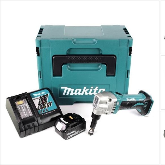 Makita DJN 161 RT1J 18 V Grignoteuse sans fil + Coffret Makpac + 1x Batterie BL1850 5,0 Ah + Chargeur DC 18 RC