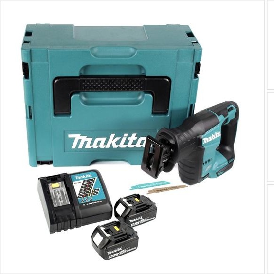 Makita DJR188RFJ Scie récipro sans fil Brushless 18V + 2x Batteries 3,0Ah + Chargeur + Coffret Makpac