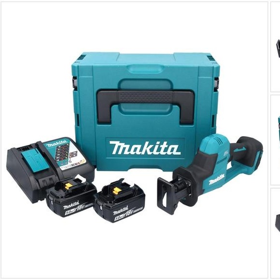 Makita DJR189RTJ Scie récipro sans fil 18V Brushless + 2x Batteries 5,0Ah + Chargeur + Coffret Makpac