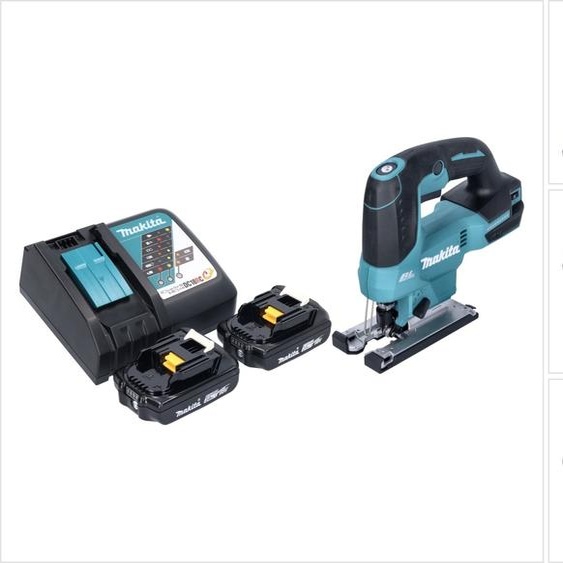 Makita DJV 184 RA Scie sauteuse sans fil à mouvement alternatif 18 V Brushless + 2x batterie 2,0 Ah + chargeur