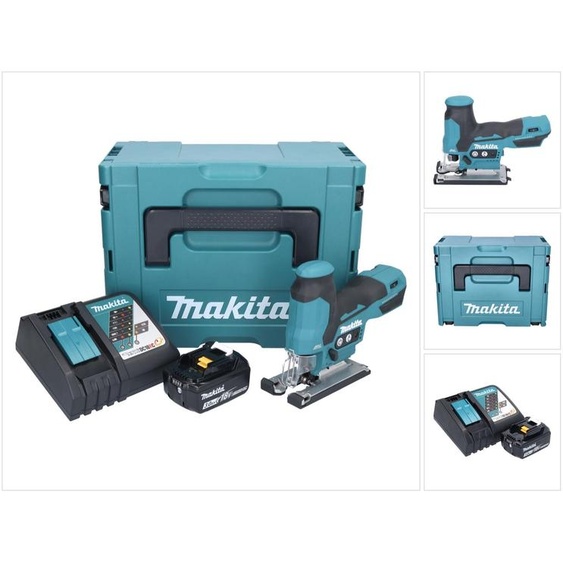 Scie sauteuse à mouvement pendulaire sans fil Makita DJV 185 RF1J 18 V sans balais + 1 batterie 3,0 Ah + chargeur + Makpac