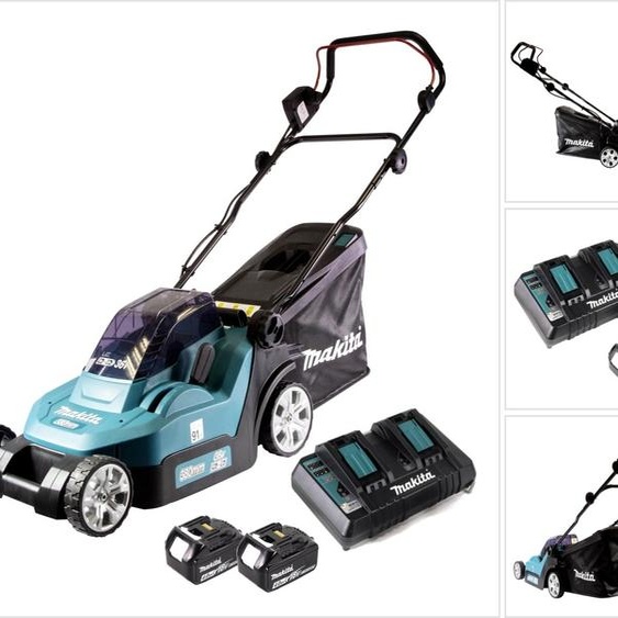 Makita DLM382PM2 - Rasenmäher - schnurlos - 18 V - 4 Ah - 2 Akkus