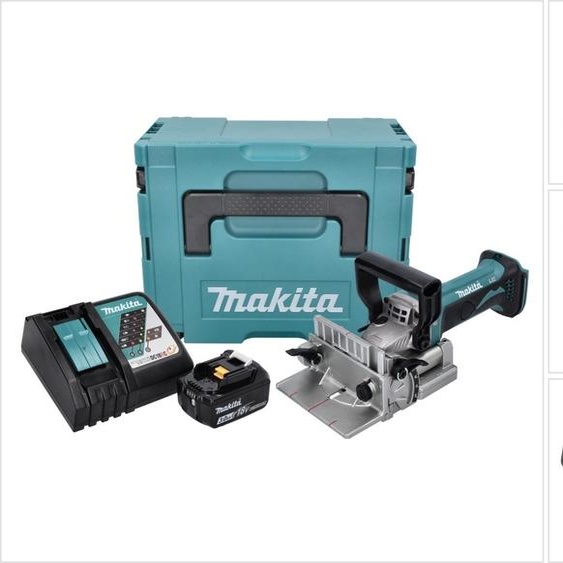 Makita DPJ 180 RF1J 18 V Machine à rainurer sans fil 18 V 100 mm + 1x Batterie 3,0 Ah + Chargeur + Makpac