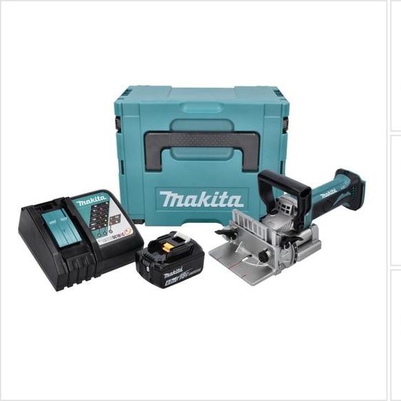 Makita DPJ 180 RG1J Machine à rainurer sans fil 18 V 100 mm + 1x Batterie 6,0 Ah + Chargeur + Makpac