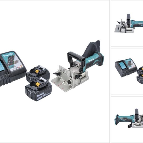 Makita DPJ 180 RT Machine à rainurer sans fil 18 V 100 mm + 2x Batterie 5,0 Ah + Chargeur