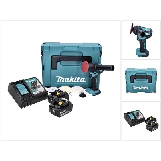 Makita DPV300RGJ Polisseuse sans fil 18 V - 50 / 80mm - Brushless + 2x Batteries 6,0 Ah + Chargeur + Coffret Makpac
