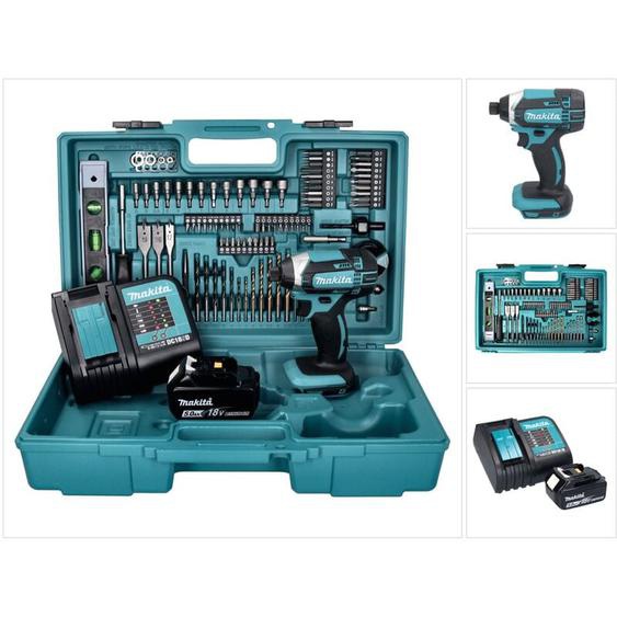 Dtd 152 STX5 Visseuse à choc sans fil 165Nm 18V + 1x Batterie 5,0Ah + Chargeur + Coffret + Set de 101 accessoires - Makita