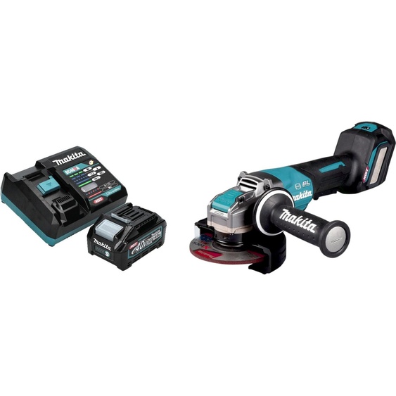 Makita GA 044 GM101 Meuleuse dangle sans fil 40 V max. 125 mm X-LOCK Brushless + 1x batterie 4,0 Ah + chargeur