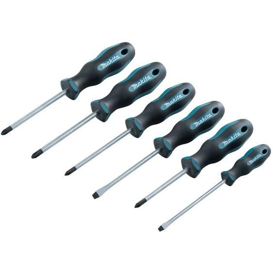 Makita - Jeu de 6 tournevis 2 sl + 2 ph + 2 pz E-10528