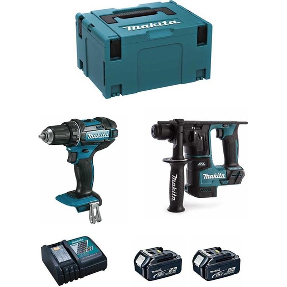 MAKITA Kit 18V MSL2P2 (DHR171 + DDF482 + 2 x 5.0 Ah + DC18RC + MAKPAC 3)