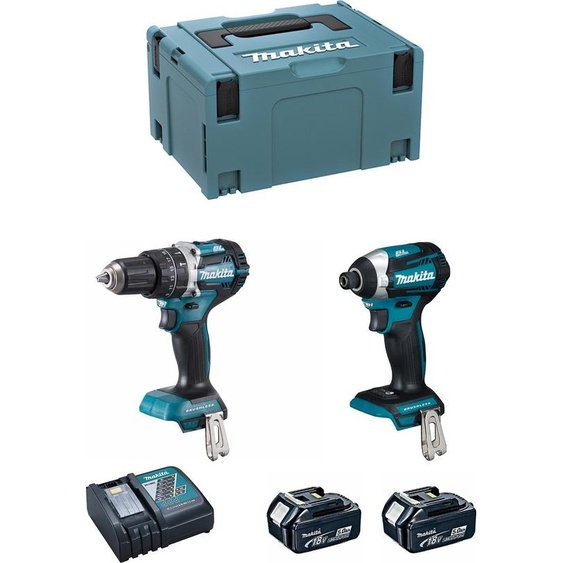 MAKITA Kit DLX2181TJ (DHP484 + DTD154 + 2 x 5.0 Ah + DC18RC + MAKPAC 3)