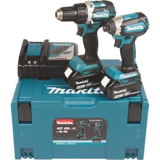 MAKITA Kit DLX2189TJ (DDF484 + DTD153 + 2 x 5.0 Ah + DC18RC + MAKPAC 3)