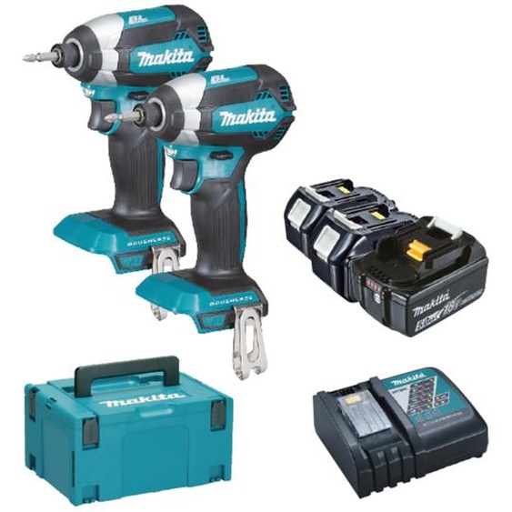Makita DLX2236TJ1 18V 2-pièces combopack 2x DTD153 3x 5.0Ah