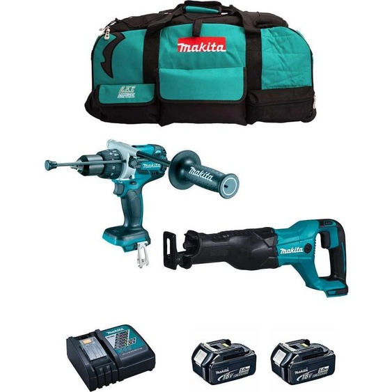 MAKITA Kit MK209 (DHP481 + DJR186 + 2 x 5.0 Ah + DC18RC + LXT600)