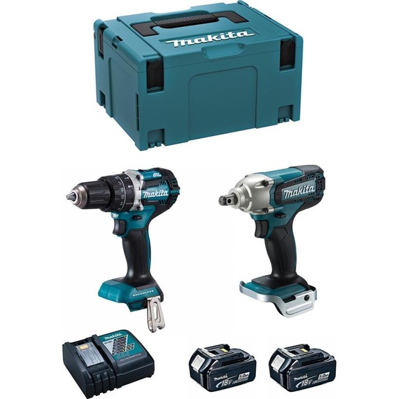 MAKITA Kit MK220RTJ (DHP484 + DTW190 + 2 x 5.0 Ah + DC18RC + MAKPAC 3)