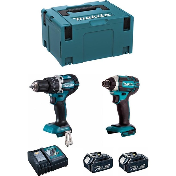 MAKITA Kit MK222RTJ (DHP484 + DTD152 + 2 x 5.0 Ah + DC18RC + MAKPAC 3)