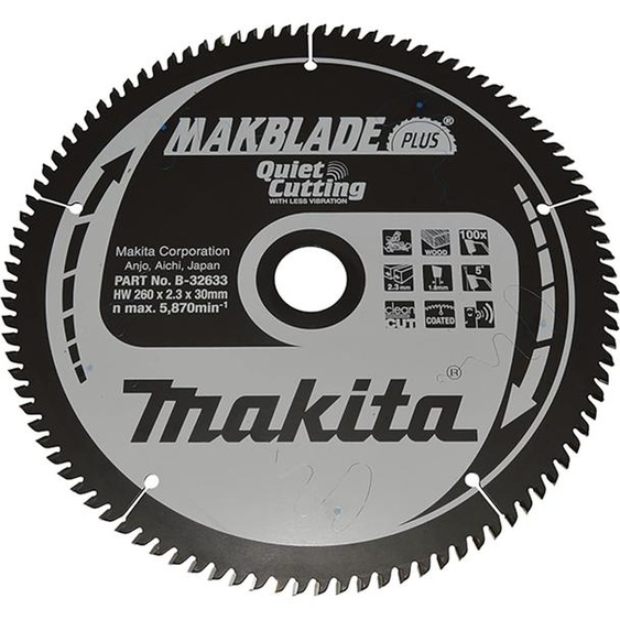 Makita MAKBLADE+ Scie. 260x30x100Z B-32633