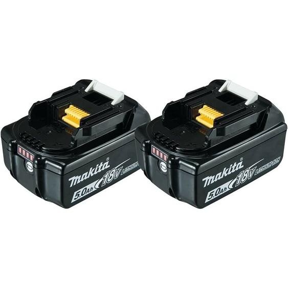 Makita - Pack de 2 batteries BL1850B 197288-2 - 18 v - 5 Ah - Li-ion avec témoin de charge
