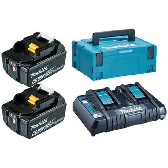 Makita - Pack 2 batteries BL1860B DC18RD Makpac 198077-8