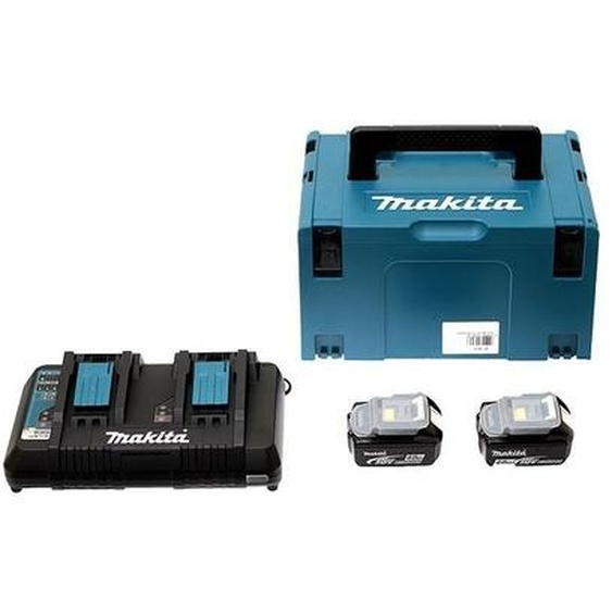 Makita - Pack Énergie 18V Li-Ion (2x4,0 Ah) avec chargeur double dans makpac 197504-2