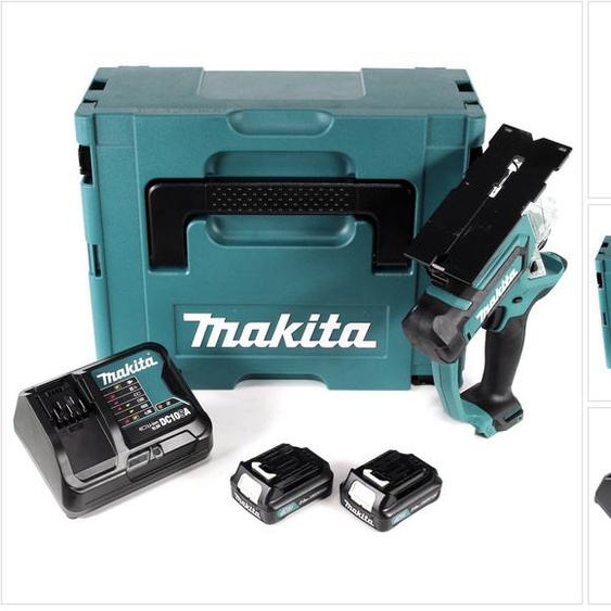 Makita SD 100 DSAJ 10,8 V sans fil Scie à plâtre pour cloisons sèches en Makpac + 2 x 2,0 Ah batterie + chargeur