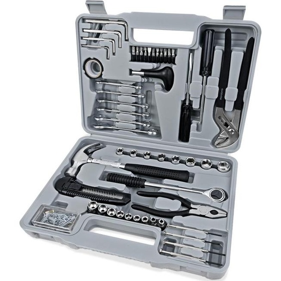 Mallette à outils 141 pcs en Acier - Bricolage Tournevis Pince Marteau Garage