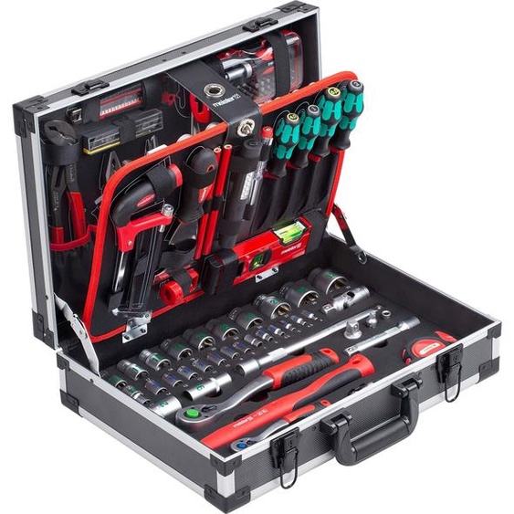 Mallette à outils en aluminium, 131 pièces, comprenant des outils Knipex et Wera