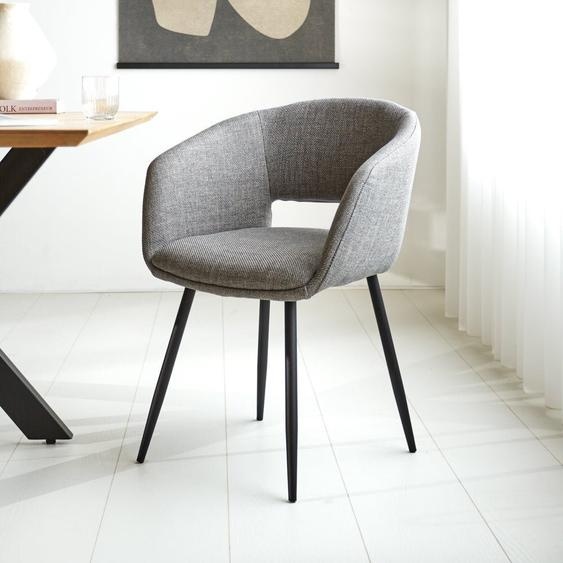 Manahee Design | Chaise de salle à manger scandinave Don | Tissu gris | 55 x 59 x 78 cm