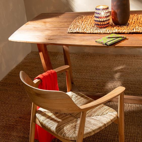 Manahee Design | Chaise Hiro Bois Teck Naturel | 77 cm x 59 cm x 50 cm