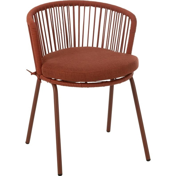 Manahee Design | Chaise Toa Métal/Corde Rouge | Rouge | 75 x 57 x 56 cm