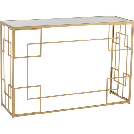 Manahee Design | Console lignes métal/verre doré | Doré | 81.5 cm x 120 cm x 40 cm