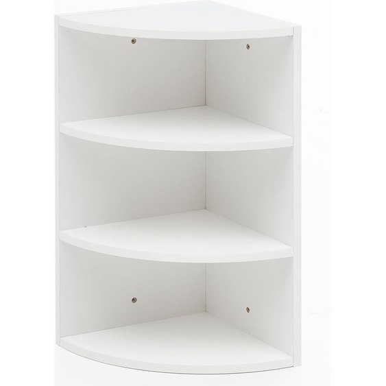 Manahee Design | Étagère d’Angle Bois Blanc 30x60x30 cm | 3 Tablettes Ouvertes | Meuble Mural Design Moderne