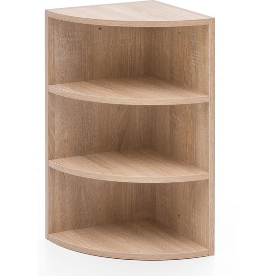 Manahee Design | Étagère d’Angle Bois Sonoma Chêne 30x60x30 cm | 3 Tablettes Ouvertes | Meuble Mural Design Moderne