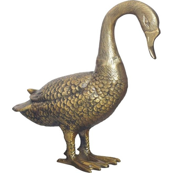 Manahee Design | Figurine Oie Aluminium Doré | 46 x 42 x 19 cm | Décoration Moderne